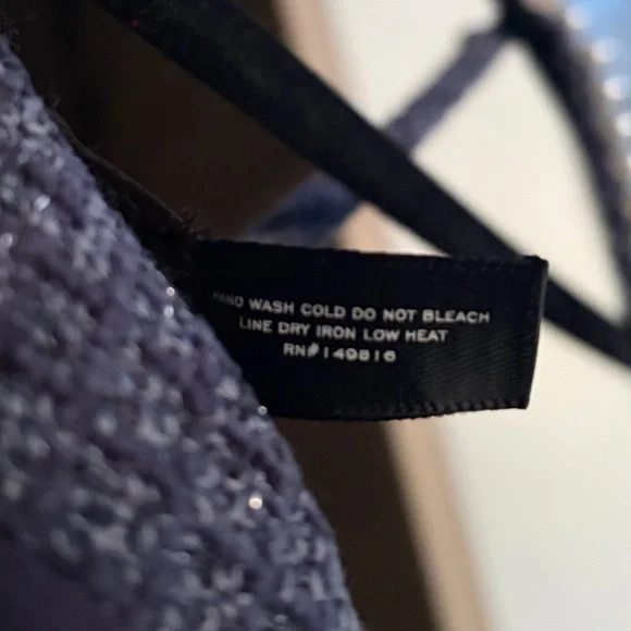 🆕 AQUA Tweed Drop Waist Mini Dress Exclusive Pearl Strap Bow Detail Size S Party - Picture 15 of 16